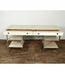 SOLID WOOD WOOD & IRON Desk W/ Drawers 