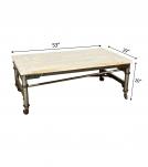 SOLID WOOD & IRON TROLLEY COFFEE TABLE