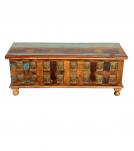 Brass Inlay Buddha Reclaimed Wood Trunk