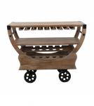 SOLID WOOD BAR TROLLY