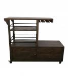 SOLID WOOD BAR TROLLY