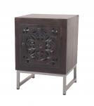 Carved 1 drawer / 1 door nightstand
