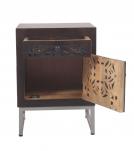 Carved 1 drawer / 1 door nightstand