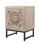 carved 1 drawer / 1 door end table