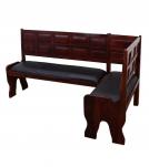 CORNER WOOD & LEATHER BENCH