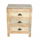 RECLAIMED WOOD 3 DRAWERS END TABLE / NIGHTSTAND 