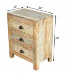 RECLAIMED WOOD 3 DRAWERS END TABLE / NIGHTSTAND 