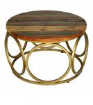 SOLID RECLAIMED TEAK WOOD & IRON COFFEE TABLE