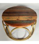 SOLID RECLAIMED TEAK WOOD & IRON COFFEE TABLE