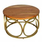 SOLID RECLAIMED TEAK WOOD & METAL COFFEE TABLE 