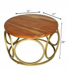 SOLID RECLAIMED TEAK WOOD & METAL COFFEE TABLE 