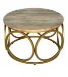 SOLID RECLAIMED TEAK WOOD & IRON COFFEE TABLE