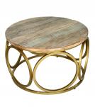 SOLID RECLAIMED TEAK WOOD & IRON COFFEE TABLE