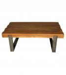 SOLID RECLAIMED TEAK WOOD & IRON COFFEE TABLE