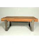 SOLID RECLAIMED TEAK WOOD & IRON COFFEE TABLE