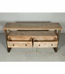 SOLID RECLAIMED TEAK WOOD & IRON MEDIA CENTER CONSOLE
