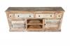 SOLID RECLAIMED TEAK WOOD MEDIA CABINET 4 DRAWERS & 2 DOORS