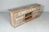 SOLID RECLAIMED TEAK WOOD MEDIA CABINET 4 DRAWERS & 2 DOORS