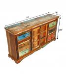 WOODEN 6 DRAWER SIDEBOARD