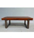 SOLID THICK RECLAIMED TEAK WOOD & IRON COFFEE TABLE