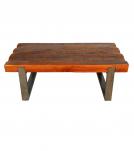 SOLID THICK RECLAIMED TEAK WOOD & IRON COFFEE TABLE