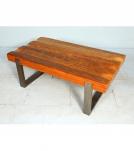 SOLID THICK RECLAIMED TEAK WOOD W/ METAL BASE
