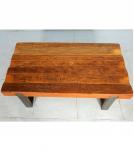 SOLID THICK RECLAIMED TEAK WOOD W/ METAL BASE