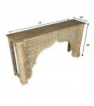 HAND CARVED SOLID WOOD CONSOLE TABLE