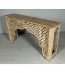 HAND CARVED SOLID WOOD  CONSOLE