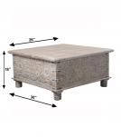 SOLID RECLAIMED TEAK WOOD DOUBLE OPEN TRUNK TABLE