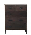 SOLID WOOD & IRON CHEST DRESSER BUREAU