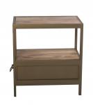 IRON & SOLID WOOD  END TABLE