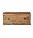 Wood Trunk w/ Upholstered Leather top