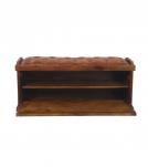Wood Trunk w/ Upholstered Leather top