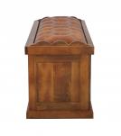 Wood Trunk w/ Upholstered Leather top