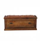 Wood Trunk w/ Upholstered Leather top