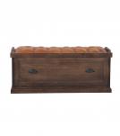 Wood Trunk w/ Upholstered Leather top