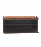 Wood Trunk w/ Upholstered Leather top