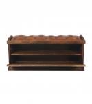 Wood Trunk w/ Upholstered Leather Top