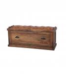 Wood Trunk w/ Upholstered Leather Top