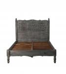 HAND CARVED SOLID WOOD QUEEN BED
