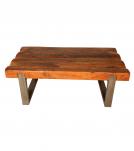 SOLID RECLAIMED TEAK WOOD & IRON COFFEE TABLE - INCREDIBLE!!