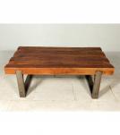 SOLID RECLAIMED TEAK WOOD & IRON COFFEE TABLE - FANTASTIC!
