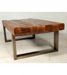 SOLID RECLAIMED TEAK WOOD & IRON COFFEE TABLE - FANTASTIC!