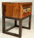 SOLID RECLAIMED TEAK WOOD & IRON NIGHTSTAND END TABLE W/ DRAWER