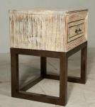 SOLID RECLAIMED TEAK WOOD & IRON NIGHTSTAND END TABLE W/ DRAWER
