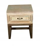 SOLID RECLAIMED TEAK WOOD & IRON NIGHTSTAND END TABLE W/ DRAWER