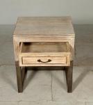 RECLAIMED WOOD & METAL END TABLE / NIGHT STAND 