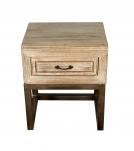 SOLID RECLAIMED TEAK WOOD & IRON NIGHTSTAND END TABLE W/ DRAWER