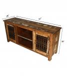 SOLID RECLAIMED TEAK WOOD MEDIA CABINET W/ 2 DOORS